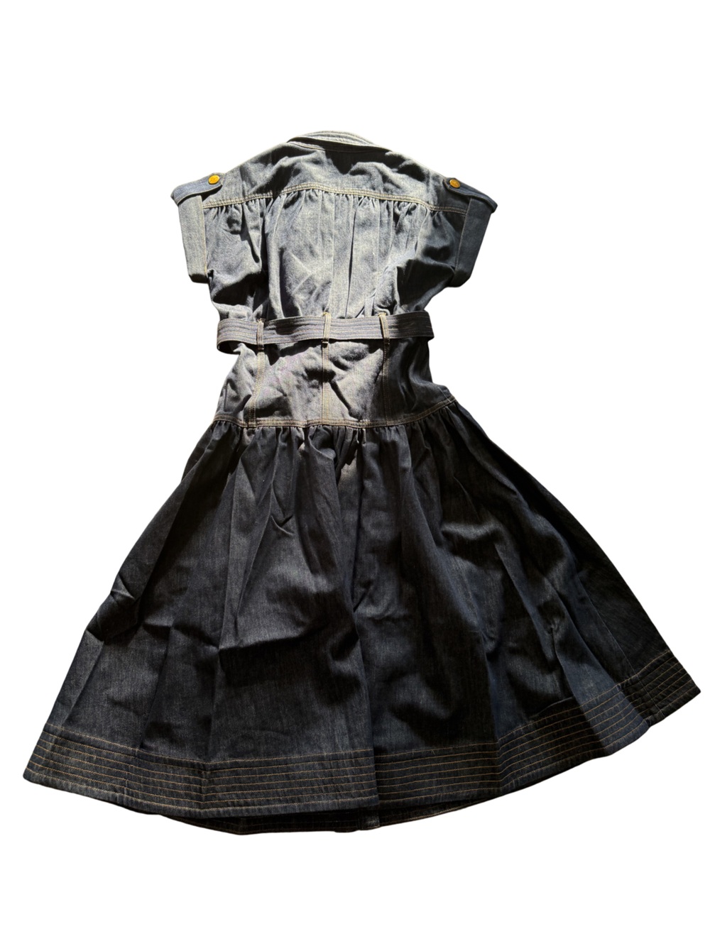 Zimmerman Denim Belted Puff Sleeve Midi-Dress - Picture 6 of 9